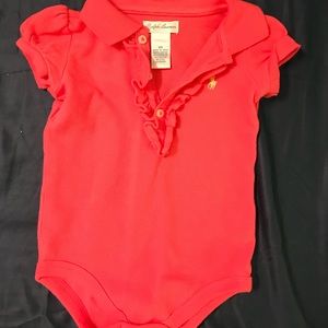 Baby girls polo onesie. Worn once. 6 mo